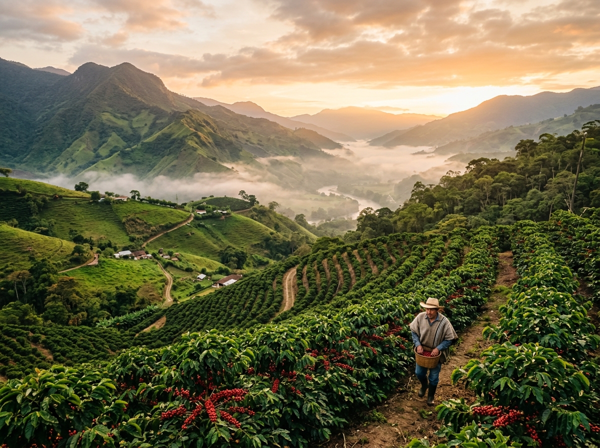 Finca cafetera en Colombia